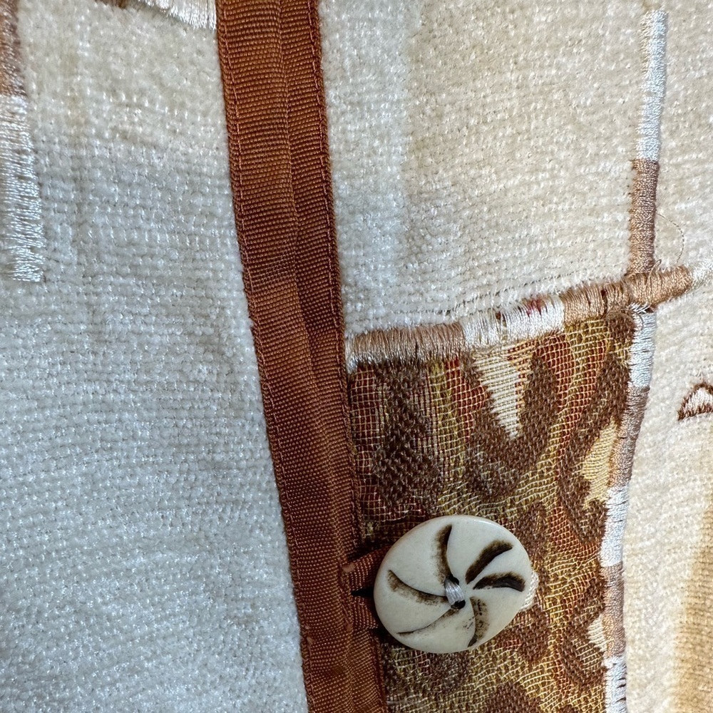 Alex Kim Cream Brown Animal Print PatchWork Front Button Oversized Jacket Size S - Picture 4 of 9